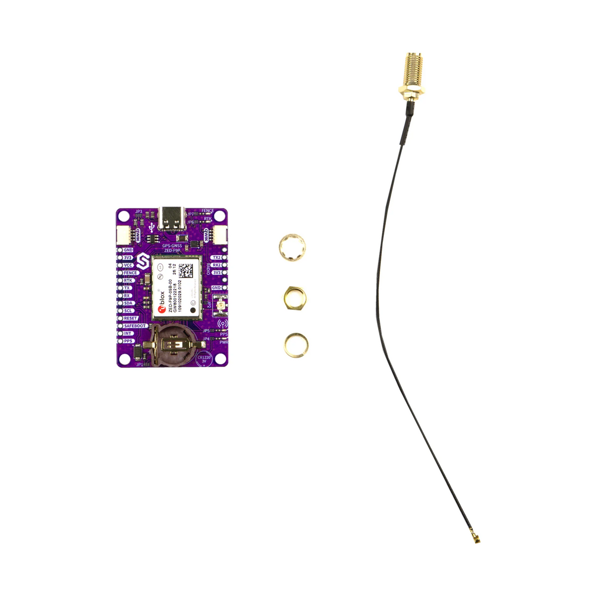 Modul ZED-F9P comparatie de marime