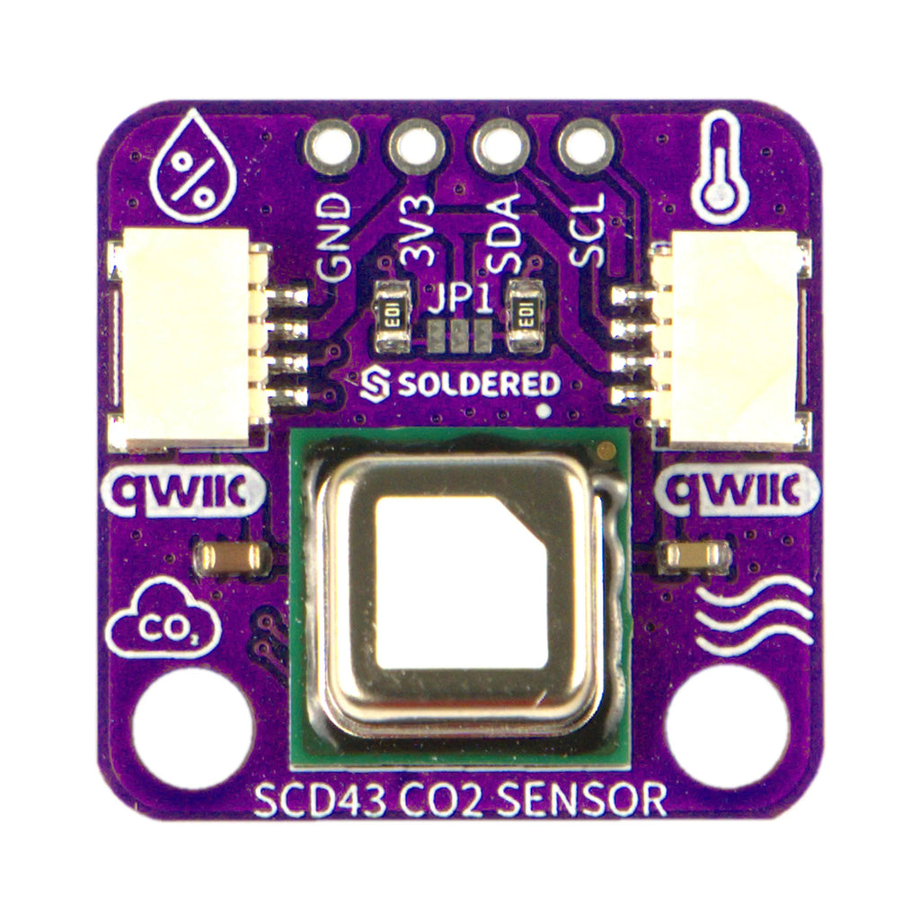 Modul SCD43 vedere de sus cu senzorul Sensirion