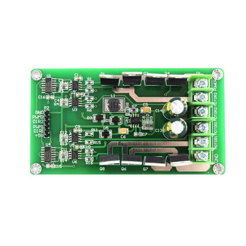 Driver motor punte H cu MOSFET IRF3205, 30 A peak, cu frână hardware și PWM