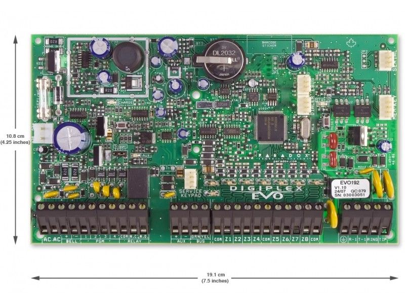 Centrala alarma adresabila Paradox EVOHD cu cutie si traf, 192 zone, 8 partitii, control acces