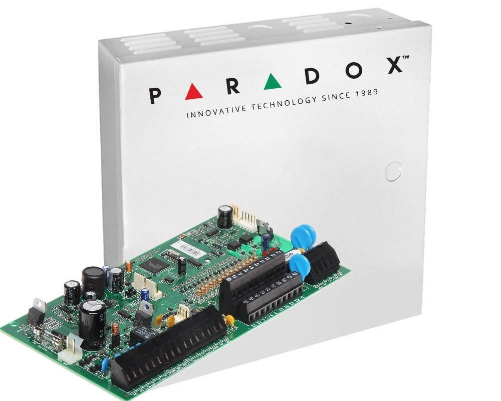 Centrala alarma Paradox Spectra SP7000 cu cutie metalica si transformator, 16 zone, 2 partitii