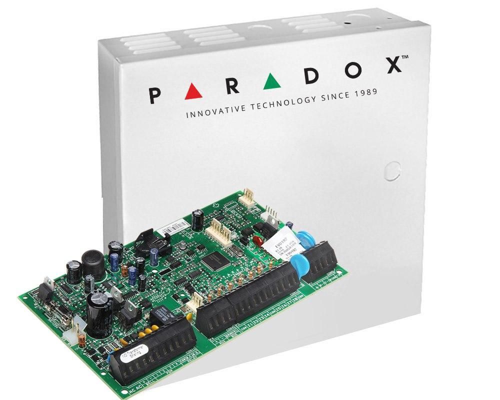 Centrala alarma adresabila Paradox EVO192 cu cutie si traf, 192 zone, 8 partitii, control acces
