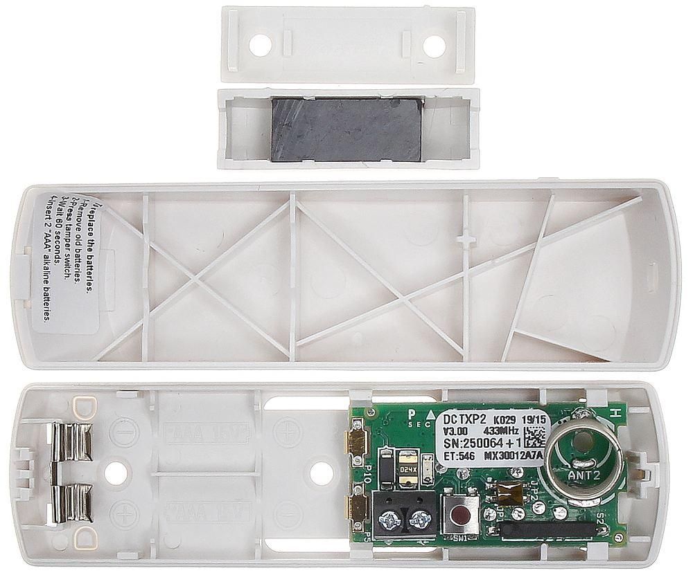 Contact magnetic wireless Paradox DCTXP2 alb, 2 zone independente, pentru usi si ferestre, Magellan