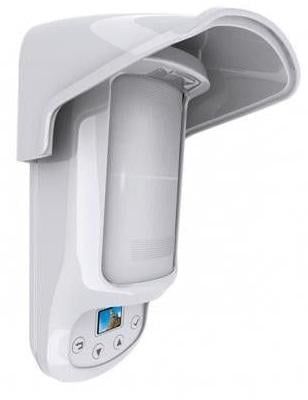 Senzor de miscare Paradox NVX80 pentru exterior, PIR quad si microunde, anti-mascare, ecran OLED