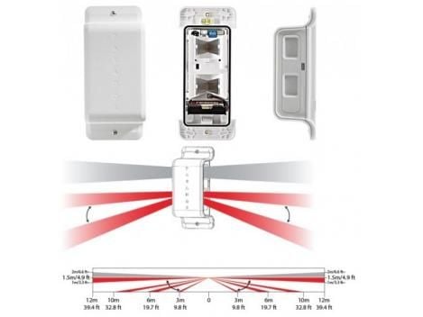 Senzor de miscare wireless Paradox NV780MR cu vedere laterala, anti-mascare, imunitate animale 40 kg