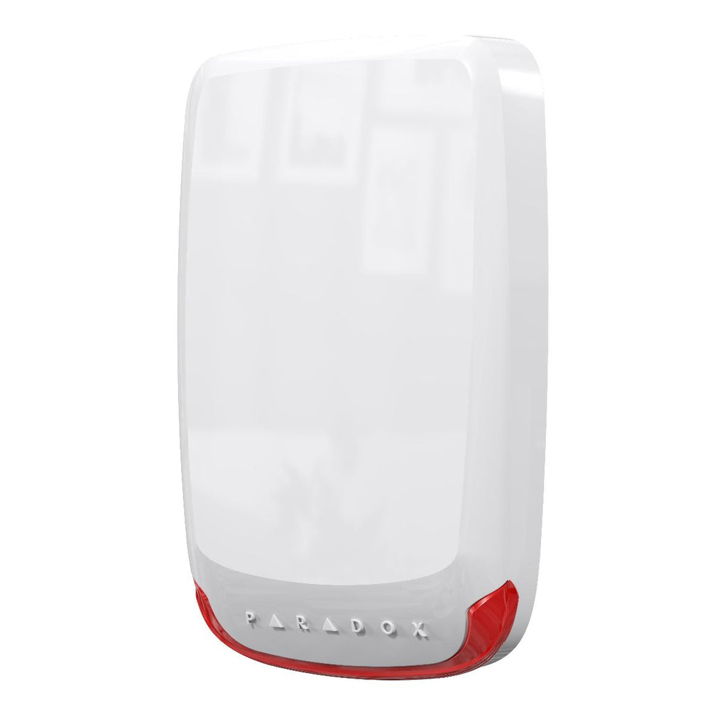 Sirena wireless de exterior Paradox SR230 cu flash stroboscopic, 100 dB, IP54, pe baterii, Magellan