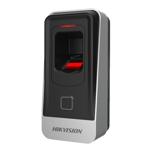 Cititor control acces Hikvision DS-K1201AMF cu card Mifare 13.56 MHz si amprenta, 5.000 amprente