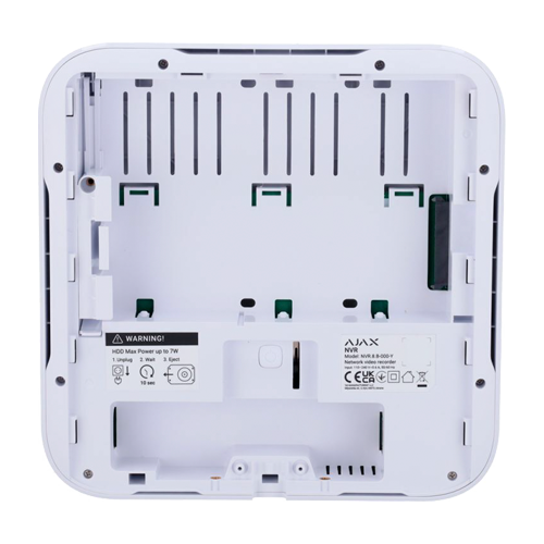 NVR Ajax cu 16 canale alb, camere IP pana la 4K, ONVIF si RTSP, 1 HDD de 16 TB, Ethernet, H.265