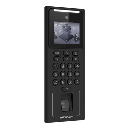 Terminal control acces Hikvision DS-K1T321MFWX, recunoastere faciala, amprenta, card Mifare, Wi-Fi