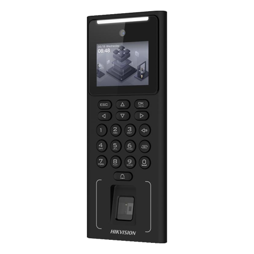 Terminal control acces Hikvision DS-K1T321MFWX, recunoastere faciala, amprenta, card Mifare, Wi-Fi