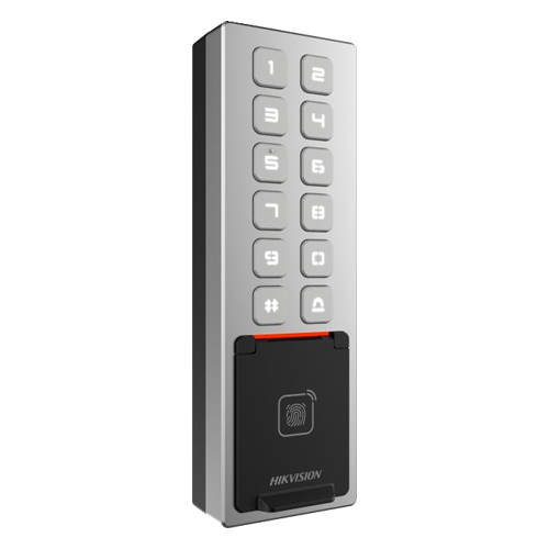 Terminal control acces Hikvision DS-K1T805MBFWX, amprenta, card Mifare, PIN, Bluetooth, Wi-Fi, IP65
