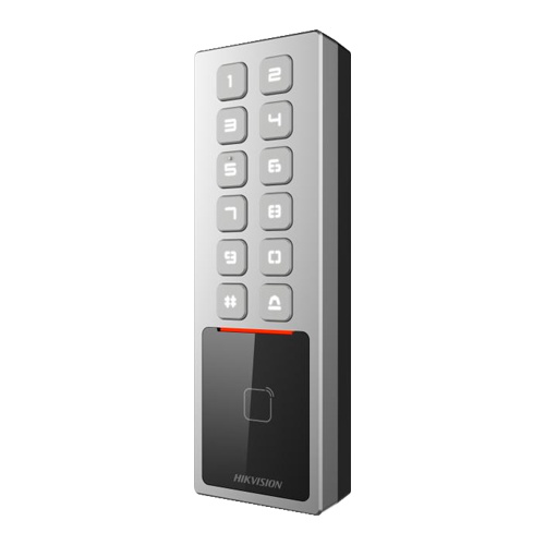 Terminal control acces Hikvision DS-K1T805MX, card Mifare si PIN, 10.000 cartele, RS-485, IP65