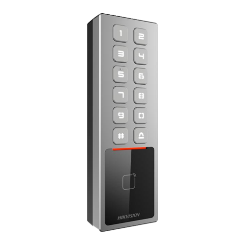 Terminal control acces Hikvision DS-K1T805MX, card Mifare si PIN, 10.000 cartele, RS-485, IP65