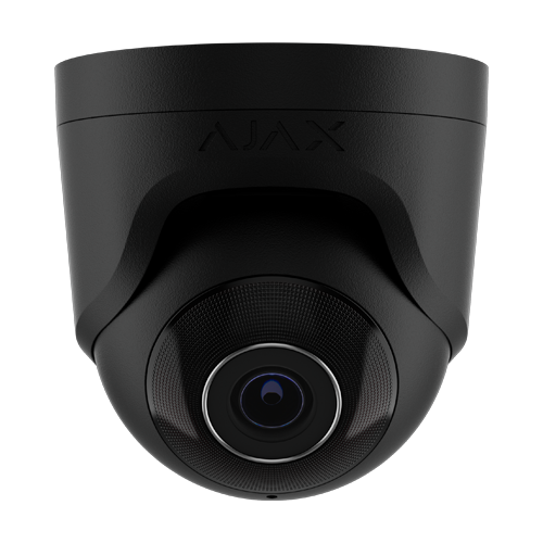 Camera IP turret 8MP Ajax TurretCam negru, lentila 2.8 mm, IR 35 m, PoE, compatibila Ajax Hub si NVR