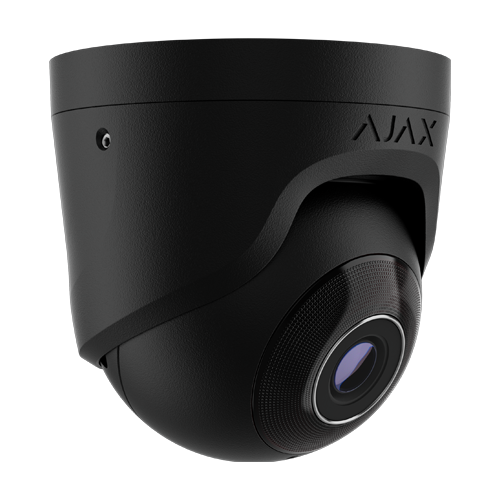 Camera IP turret 8MP Ajax TurretCam negru, lentila 2.8 mm, IR 35 m, PoE, compatibila Ajax Hub si NVR