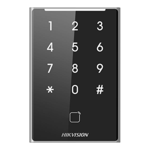 Cititor control acces Hikvision DS-K1109DKB, card Mifare, DESFire, Felica, tastatura, RS-485, IP65