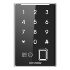 Cititor control acces Hikvision DS-K1109DKFB-QR cu card Mifare, amprenta, cod QR si tastatura, IP65