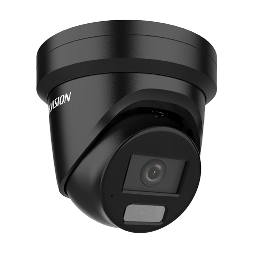 Camera IP turret 4MP Hikvision DS-2CD2347G2H-LIU neagra, lentila 2.8 mm, IR si lumina alba 40 m