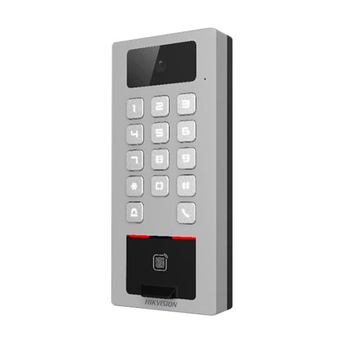 Terminal control acces si videointerfon Hikvision DS-K1T502DBFWX-C, amprenta, card, PIN, camera 2MP
