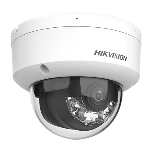 Camera IP dome 4MP Hikvision DS-2CD1143G2-LIU, lentila 2.8 mm, IR si lumina alba 30 m, microfon