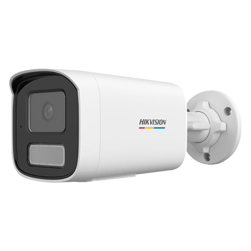 Camera IP bullet 4MP Hikvision DS-2CD1T47G2H-LIU, lentila 2.8 mm, IR si lumina alba 50 m, microfon