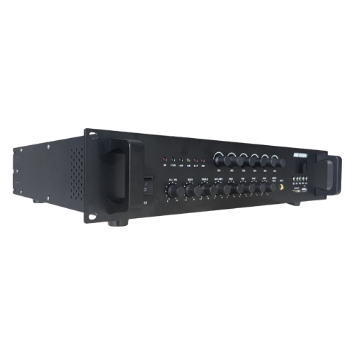 Amplificator audio Hikvision DS-QAE0A240G1-VB6 240 W, 6 zone, 100V, Bluetooth, USB, SD, rack 19