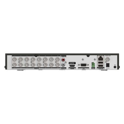 DVR hibrid 16 canale Hikvision AcuSense iDS-7216HQHI-M1-XT, 5MP + 8 IP, 1 HDD 12 TB, HDMI 4K, rack