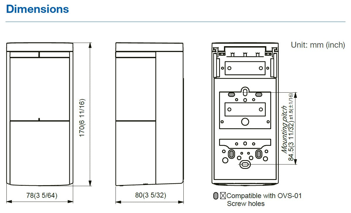 Senzor de vehicule cu microunde Optex OVS-02GT, 24 GHz, detectie pana la 8 m, 2 iesiri NO/NC, IP66