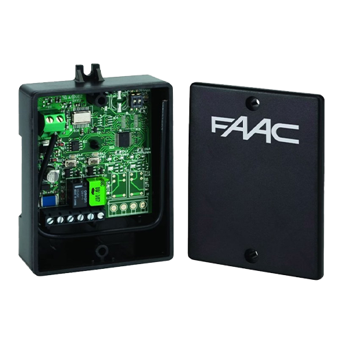 Receptor radio extern FAAC XR2N cu 2 canale, 433 si 868 MHz, 248 de coduri, 12-24V, porti si bariere