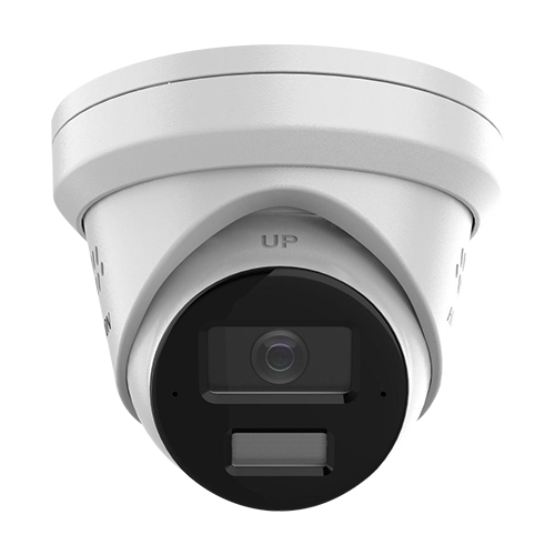 Camera IP turret 4MP Hikvision AcuSense DS-2CD2343G2-LI2U-SL, lentila 2.8 mm, IR si lumina alba 30 m