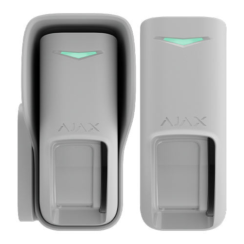 Detector cortina exterior Ajax Curtain Outdoor Jeweller, PIR + microunde, 12 m, imunitate animale