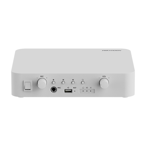 Amplificator audio IP Hikvision DS-QAE1A40G1-VB 40 W, o zona, linie 100V, Bluetooth, USB, alarma