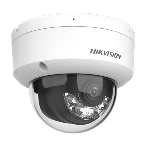 Camera IP dome 2MP Hikvision DS-2CD1123G2-LIU, lentila 2.8 mm, IR si lumina alba 30 m, microfon