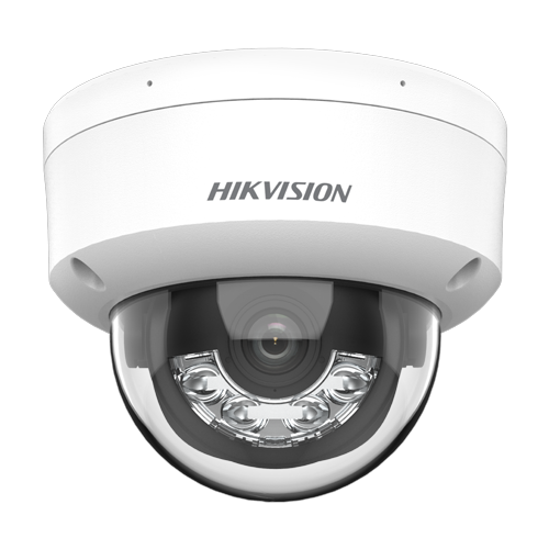 Camera IP dome 2MP Hikvision DS-2CD1123G2-LIU, lentila 2.8 mm, IR si lumina alba 30 m, microfon