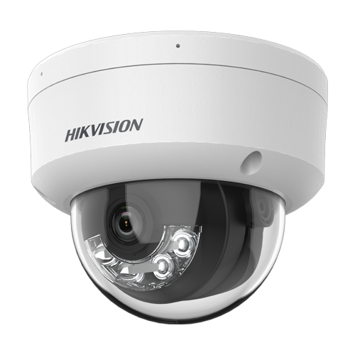 Camera IP dome 2MP Hikvision DS-2CD1123G2-LIU, lentila 2.8 mm, IR si lumina alba 30 m, microfon