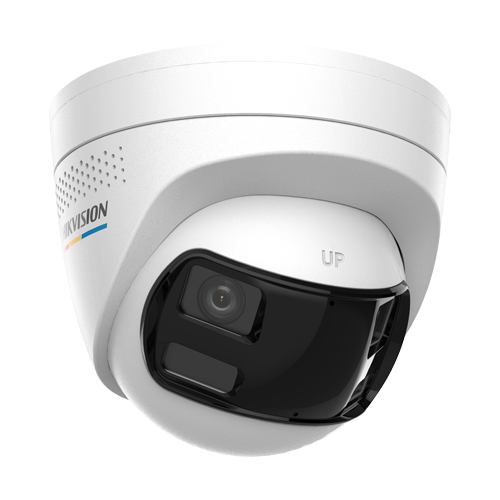 Camera IP turret 6MP Hikvision DS-2CD1367G2HP-LIUF-SL, panoramica 180 grade, IR si lumina alba 30 m