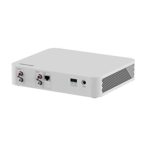 Decodor audio IP Hikvision DS-QAE1DG1 pentru sonorizare, 6 W, intrare microfon, alarma, memorie 4 GB