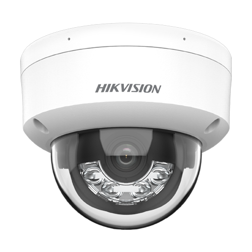 Camera IP dome 2MP Hikvision DS-2CD1123G2-LIUF, lentila 2.8 mm, IR si lumina alba 30 m, microfon
