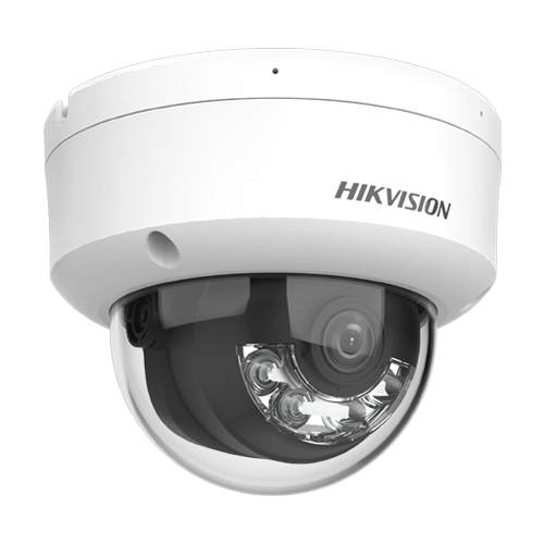 Camera IP dome 2MP Hikvision DS-2CD1123G2-LIUF, lentila 2.8 mm, IR si lumina alba 30 m, microfon