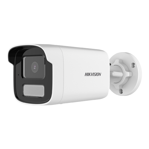 Camera IP bullet 4MP Hikvision DS-2CD1T43G2-LIUF, lentila 4 mm, IR si lumina alba 50 m, microfon