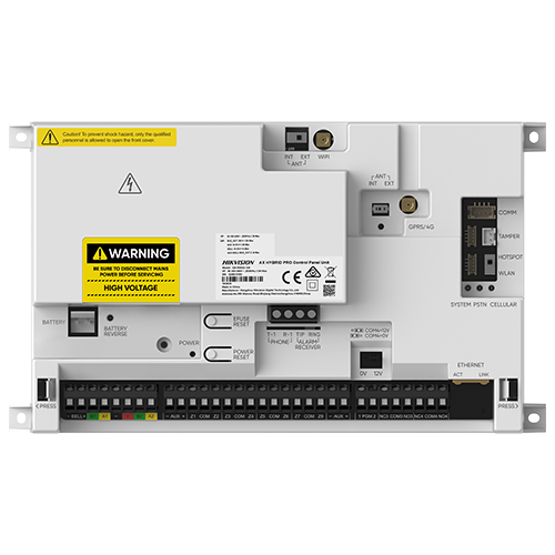 Centrala alarma hibrida Hikvision AX Hybrid PRO DS-PA502-128, 128 zone, 64 arii, LAN, Wi-Fi, Grad 2