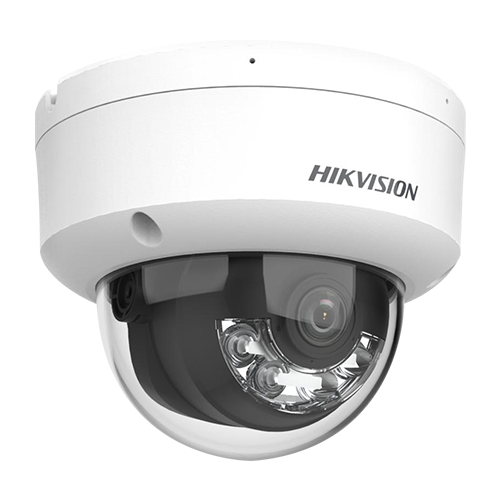 Camera IP dome 4MP Hikvision AcuSense DS-2CD2143G2-LIS2U, lentila 2.8 mm, IR si lumina alba 30 m