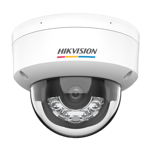 Camera IP dome 4MP Hikvision DS-2CD1147G3H-LIU, lentila 2.8 mm, IR si lumina alba 30 m, microfon