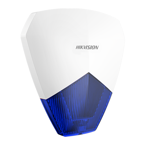 Sirena cablata de exterior Hikvision DS-PS1-B cu flash LED albastru, 105 dB, 12V DC, IP54, PC+ABS
