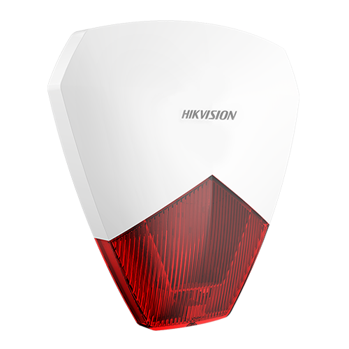 Sirena cablata de exterior Hikvision DS-PS1-R cu flash LED rosu, 105 dB, 12V DC, IP54, universala