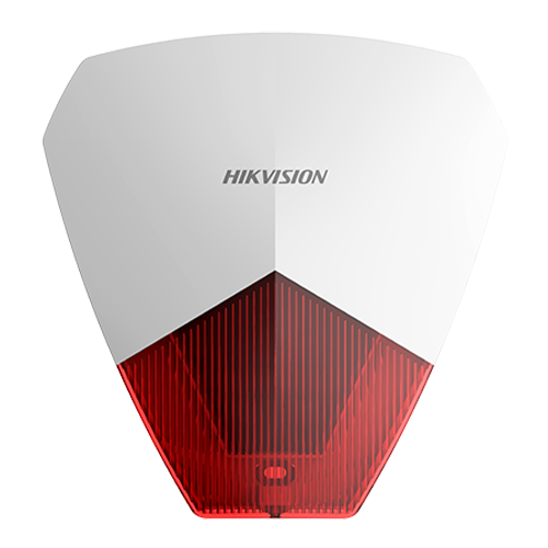 Sirena cablata de exterior Hikvision DS-PS1-R cu flash LED rosu, 105 dB, 12V DC, IP54, universala