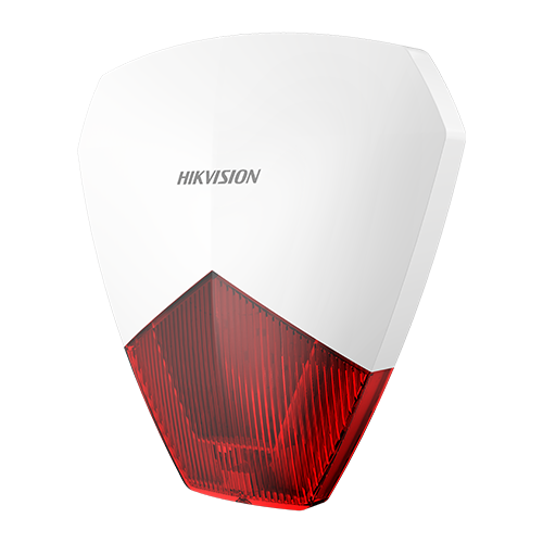 Sirena cablata de exterior Hikvision DS-PS1-R cu flash LED rosu, 105 dB, 12V DC, IP54, universala