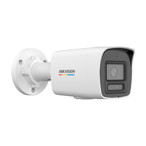 Camera IP bullet 4MP Hikvision DS-2CD1047G3H-LIU, lentila 2.8 mm, IR si lumina alba 30 m, microfon