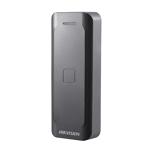 Cititor de proximitate Hikvision DS-K1802E pentru cartele EM 125 kHz, Wiegand 26/34, IP65, ingust