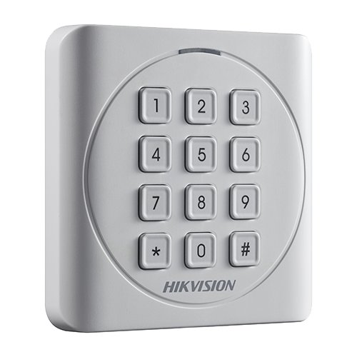 Cititor proximitate cu tastatura Hikvision DS-K1801MK, cartele Mifare 13.56 MHz, format patrat